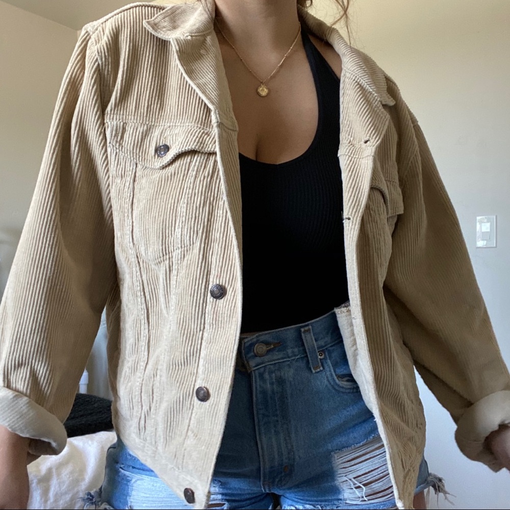 Tan Oversized Corduroy Jacket